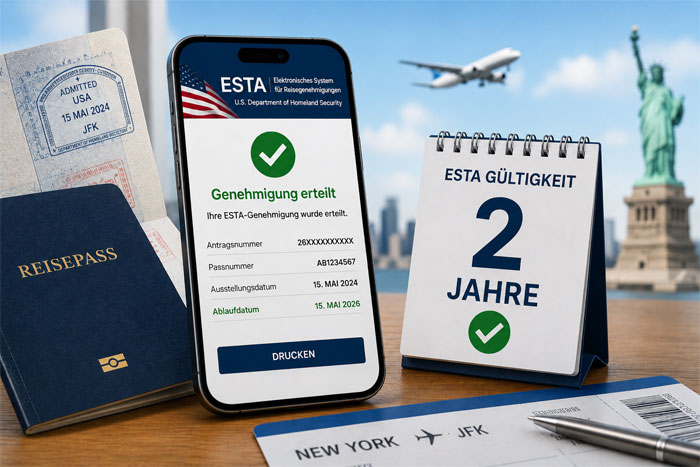 Wie lange ist ein ESTA für die USA gültig?