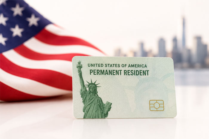 Green Card des États-Unis illustrant la résidence permanente américaine